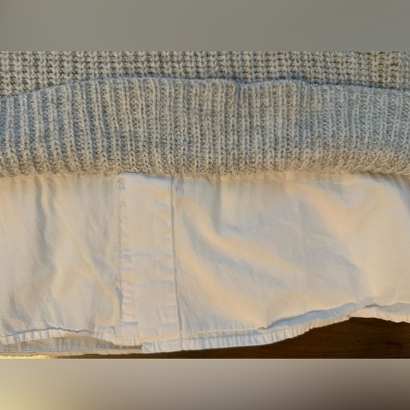 Pink Rose Gray Knit & White Layered Sweater Top – Size M - Picture 6 of 8